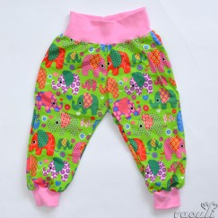 Plátěné kalhoty Sloníci zelení