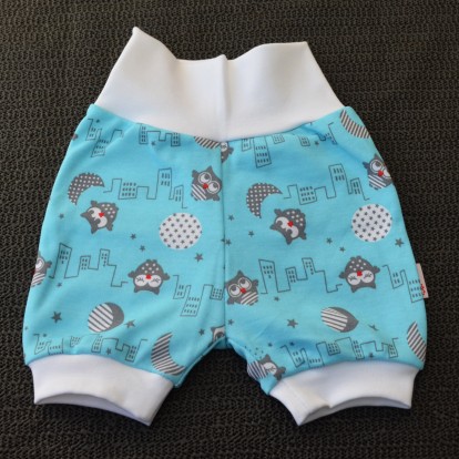 Bavlněné kraťasy Sovy na tyrkysu