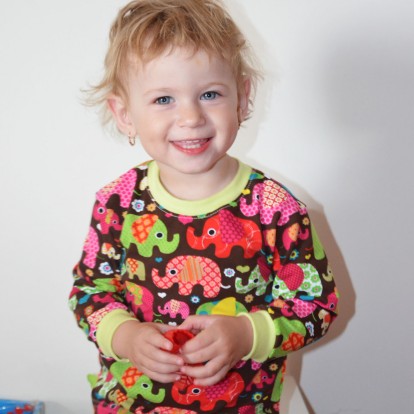 Vysokogramážní tričko s dl. rukávem Sloníci 