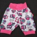 Bavlněné kraťasy Sovičky růžové na bílé